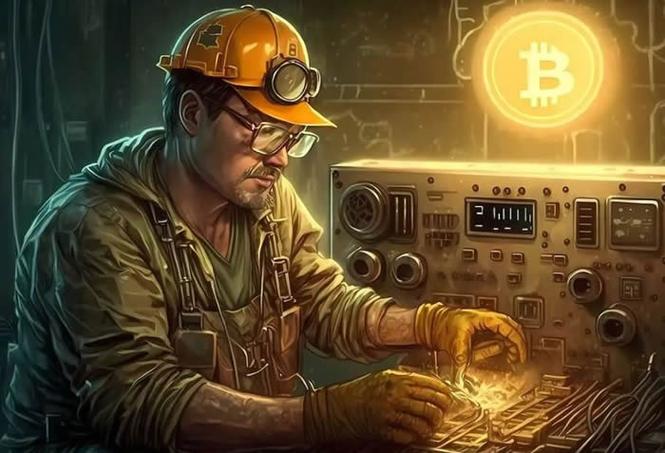 Mining rig technician monitoring remote dashboard to optimize performance